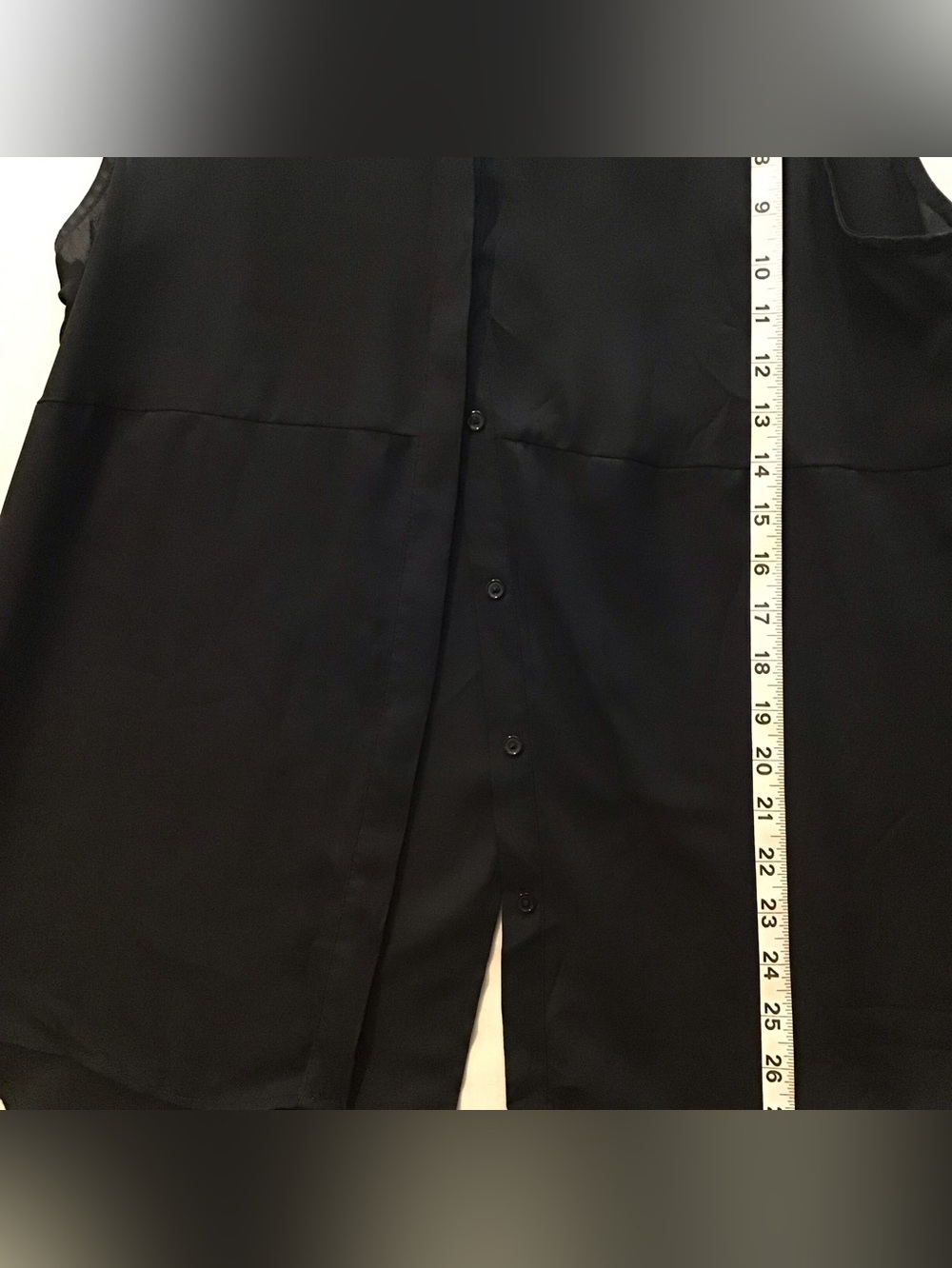 237 Apt. 9 Sleeveless Collared Button-Front Tunic Split in back- Black - Picture 7 of 7